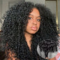 Burmese curly human hair wig by Selvanelle featuring 300 density, 4C afro kinky curls, 3-in-1 half wig, 100% human hair.