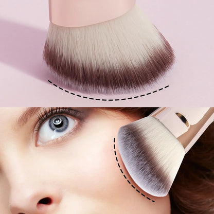 Blushimmer MAANGE 4-piece basic makeup brush set with storage box, includes foundation, blush, and eyeshadow brushes for beginners.