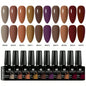 Blushimmer 10-piece HEMA-free gel nail polish set with vibrant colors for all-season DIY manicures, long-lasting UV/LED gel nails.