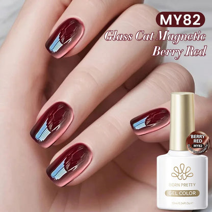 Blushimmer Born Pretty 117 Colors Cat Magnetic Gel Nail Polish 10ml bottle with vibrant semi-permanent nail varnish for stylish manicures.