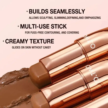 Blushimmer contour stick cream for long-wear, lightweight face concealer and bronzer, ideal for easy sculpting and contouring makeup.