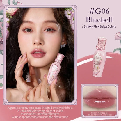 Blushimmer Flower Knows Midsummer Fairytales lip balm with coating film, providing moisturizing, non-sticky lip glow.