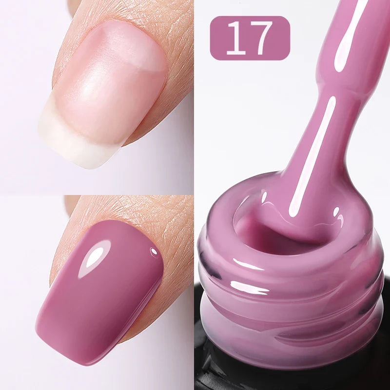 Blushimmer Born Pretty 15ml Jelly Nude Rubber Base Gel in natural milky white for semi-permanent, soak-off UV LED gel nails.