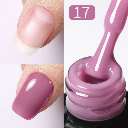 Blushimmer Born Pretty 15ml Jelly Nude Rubber Base Gel in natural milky white for semi-permanent, soak-off UV LED gel nails.