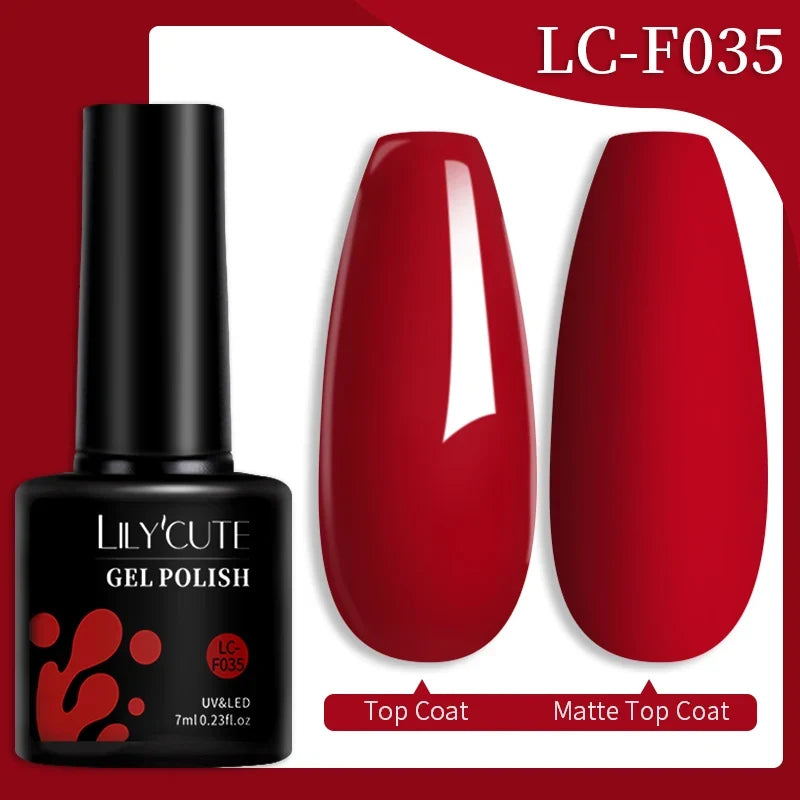 Blushimmer LILYCUTE 7ML colorful gel nail polish with vibrant shades, long-lasting UV gel varnish for manicure nail art.