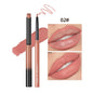 Blushimmer QIBEST matte nude lipstick and lipliner pen set, waterproof, long-lasting contour makeup for women with two pencil tips