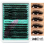 Blushimmer 14/30 rows DIY 5D fluffy eyelash clusters, 10-18mm thick individual lash extensions, shown in black on a white background.