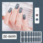 Gradient Cat Eye Style Nail Art Stickers, 16-Piece Set Self-Adhesive Waterproof Glitter False Nail Decals