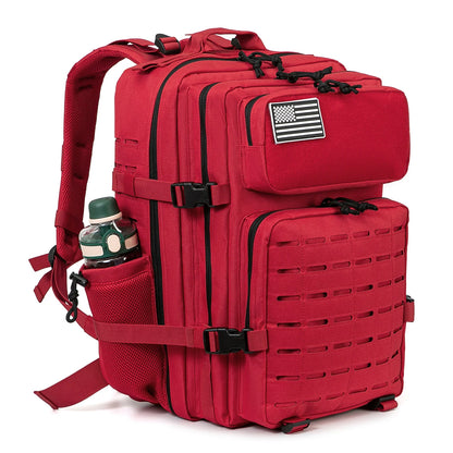 Adventure Club Store 45L men's tactical backpack with double cup holders, ideal for hunting, camping, hiking, and outdoor survival.