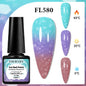 Blushimmer Four Lily 7ml thermal nail gel polish set with three color-changing semi-permanent UV/LED gel for manicures