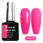 Bright neon pink gel nail polish by Blushimmer for summer nail art, UV and LED soak-off fluorescence gel lacquer, shiny finish