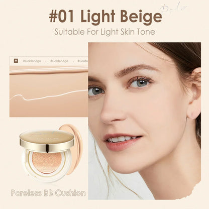 Blushimmer FOCALLURE waterproof matte foundation cushion with high coverage, smooth finish, and poreless, nutritious face makeup.