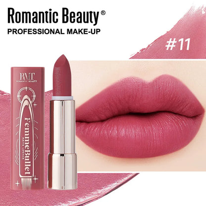 Blushimmer matte liquid lipstick in six colors showcasing highly pigmented, transfer-resistant, smudge-proof, and long-lasting formula.