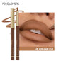 Matte 6-colors Lip Liner Pencil Bevel Design Nib Lip Contour Lipstick Nude Brown Lipstick Pencil Natural Lasting Lipliner Makeup
