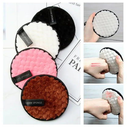 Set of 5 reusable microfiber makeup remover cotton wipes by Blushimmer, soft facial cleansing pads for gentle makeup removal and skin cleaning.