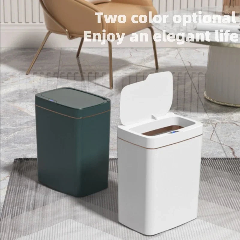15L Smart Bathroom Trash Can with Lid Touchless Narrow Smart Sensor Garbage Bin for Home Kitchen Automatic Electronic Trash Bin