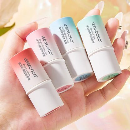 Blushimmer fruit flavor women's perfume stick deodorant with long-lasting body fragrance in a portable solid balm.