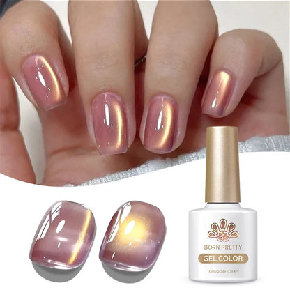 Blushimmer Born Pretty 10ml purple grape magnetic gel nail polish with fruit design, glass beads, and whitening effect on nails.