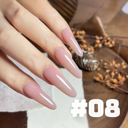 Blushimmer MIANEL Japanese style fairy gel nail polish in white pink nude, ice clear, perfect for summer pink nails.