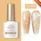 Silver carat glitter gel nail polish by Blushimmer with reflective sparkle, ultra-shine UV soak-off gel for nail art.