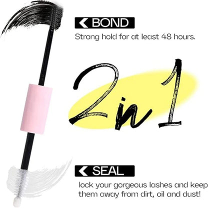 Bond & Seal Eyelash Glue 72 Hours 2-in-1 DIY Clustered Eyelashes Latex Free Waterproof for Sensitive Extension Glue Makeup Tools
