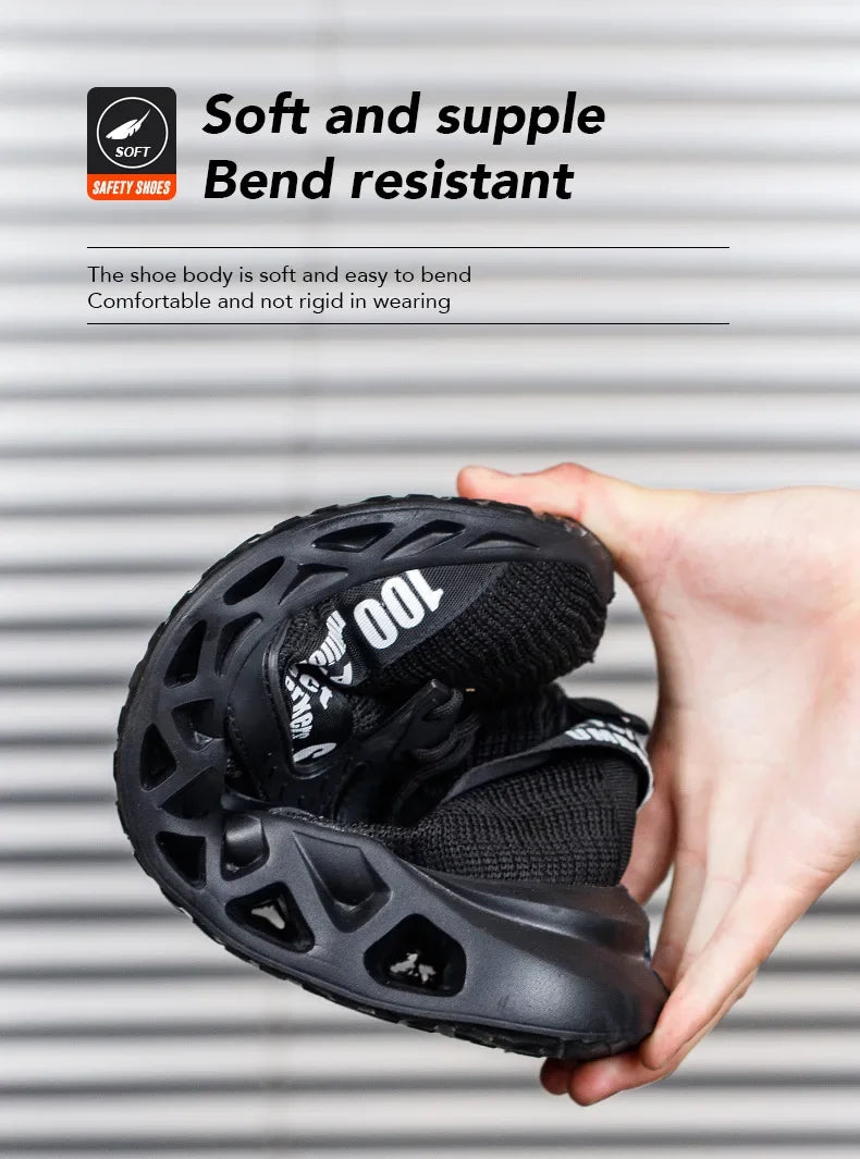 Steel Toe Safety Shoes Men Women Lightweight Work Sneakers Puncture Proof Work Shoes Unisex Coustruction Safety Work Boots