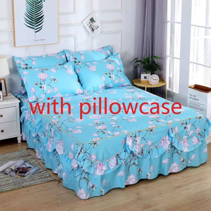 Bed Sheet 3pcs with Pillowcase Household Fashion Washable Skin-friendly Soft Bedding Luxury Bedroom Students Adults Bedspread