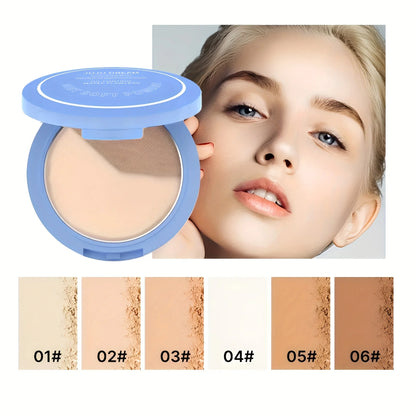 Blushimmer silk pressed powder makeup compact with matte finish, lightweight concealer, and oil control for a smooth, full-coverage look.