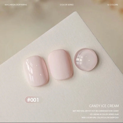 Blushimmer MIANEL 12ml jelly dopamine candy gel nail polish in multi-color nude with sheer finish, for stylish gel manicures.