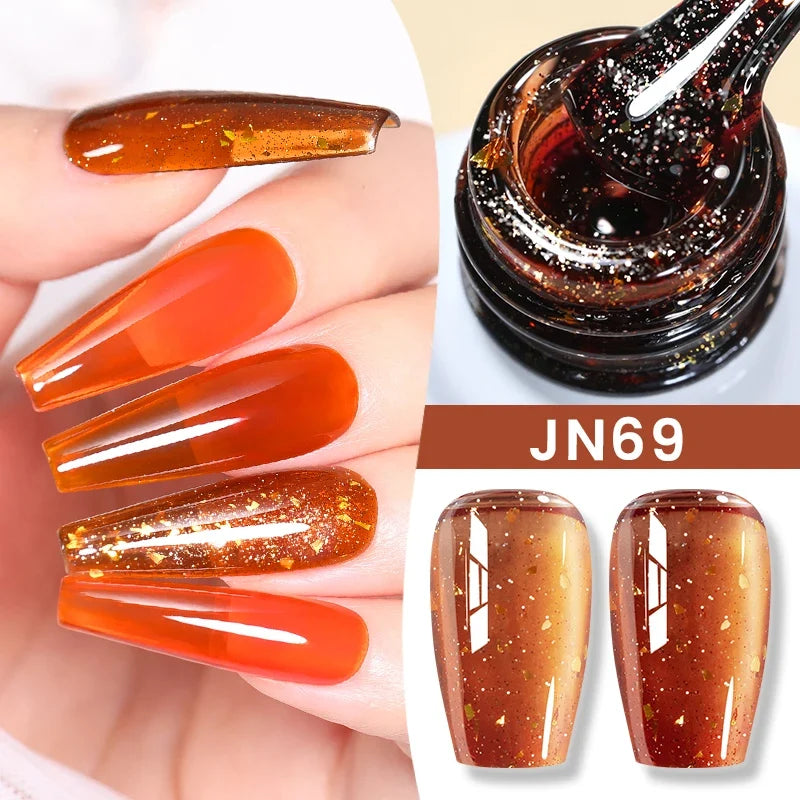 Blushimmer Born Pretty Jelly Nude gel nail polish in light pink peach, 10ml, with translucent finish for DIY nail art at home