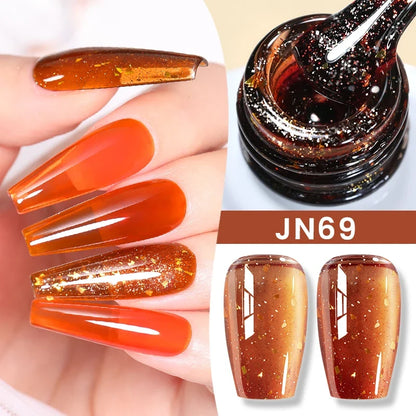 Blushimmer Born Pretty Jelly Nude gel nail polish in light pink peach, 10ml, with translucent finish for DIY nail art at home