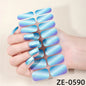 Gradient cat eye style nail art stickers by Blushimmer, 16-piece waterproof glitter false nail decals with self-adhesive design.
