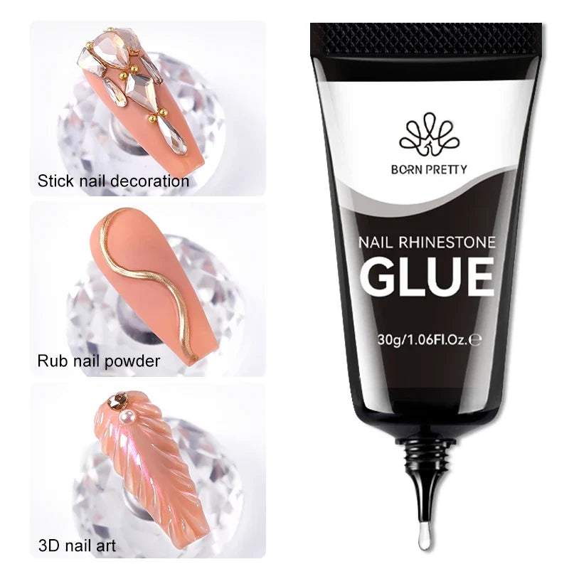 Blushimmer Born Pretty 30ml milky white hard gel for nail extensions, clear acrylic gel for soak-off UV nail construction.