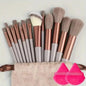 Vegan makeup brush set by Blushimmer with soft fluffy kabuki and blending brushes for foundation, contour, and baking application.