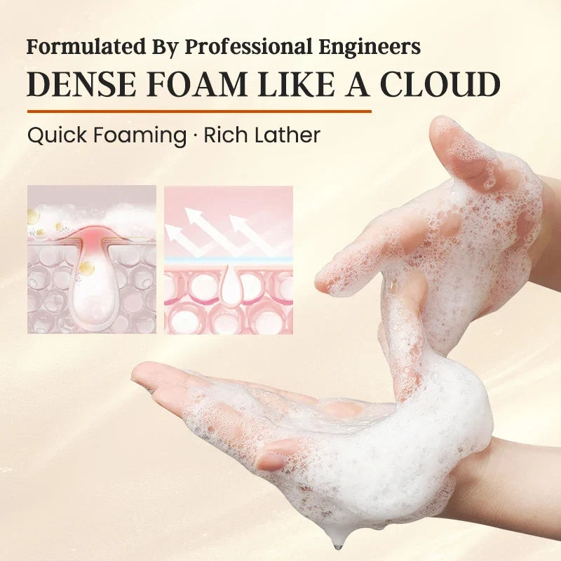 Blushimmer Natural Vitamin C Cleanser for face, 150ml, with hyaluronic acid, deep cleans, dissolves grease, brightens skin.