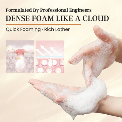 Blushimmer Natural Vitamin C Cleanser for face, 150ml, with hyaluronic acid, deep cleans, dissolves grease, brightens skin.