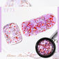 Pink dried flower gel nail polish by Blushimmer, featuring natural flower accents, for UV LED nail art and soak-off gel manicures.