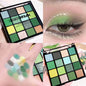 Red eyeshadow tray by Blushimmer with 16 purple glitter, pearl, and matte shades for shimmering Korean eye makeup looks.