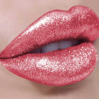 Blushimmer 18-color glitter lip gloss with long-lasting, waterproof liquid formula featuring pearl shimmer and sparkling shine.
