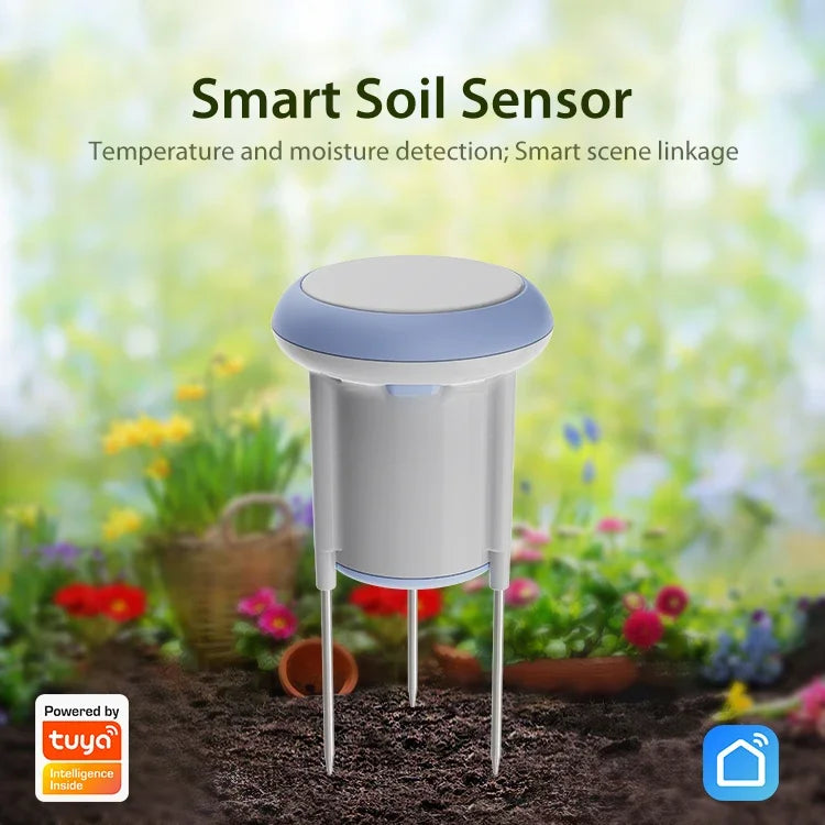 Tuya Smart Solar Soil Sensor IP66 Waterproof 3 in 1 App Control Soil Temperature & Moisture & EC Detection