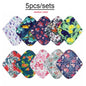 5PCS Reusable Menstrual Pads Heavy Flow Women Menstrual Period Washable Sanitary Napkin Organic Bamboo Charcoal Cloth Pad