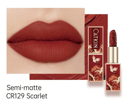 Blushimmer CATKIN Makeup Velvet Matte Lipstick with hydrating satin finish, smooth, creamy texture, long-lasting lipstick in a sleek tube