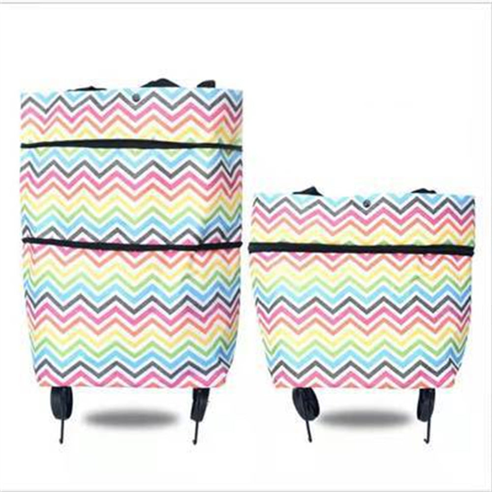 1Pcs/lot Big Capacity Grocery Folding Cart with Wheels and Removable Bag Anti-Slip Grips for Grocery