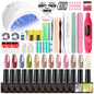 Nail Gel Polish Kit with Nail Drill and UV Light for Beginner Whole Nails Set Professional Manicure Salon & Home Art Tools Kit