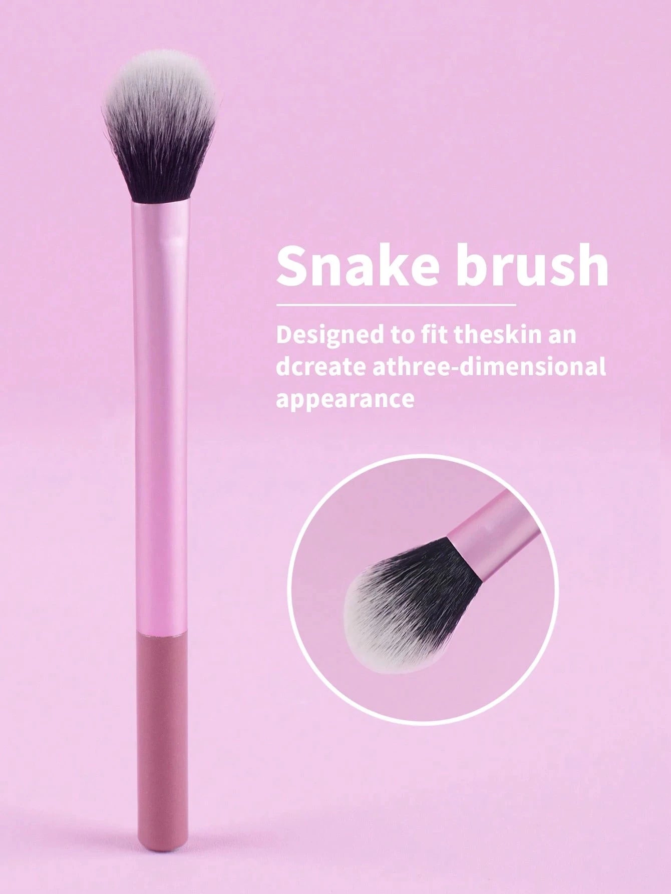 1pc Pink Eyeshadow Brush, Makeup Brush For Flat And Blending, Soft Bristles Won't Irritate Eyelids,Eyebrow Brush,Eyeshadow Brush