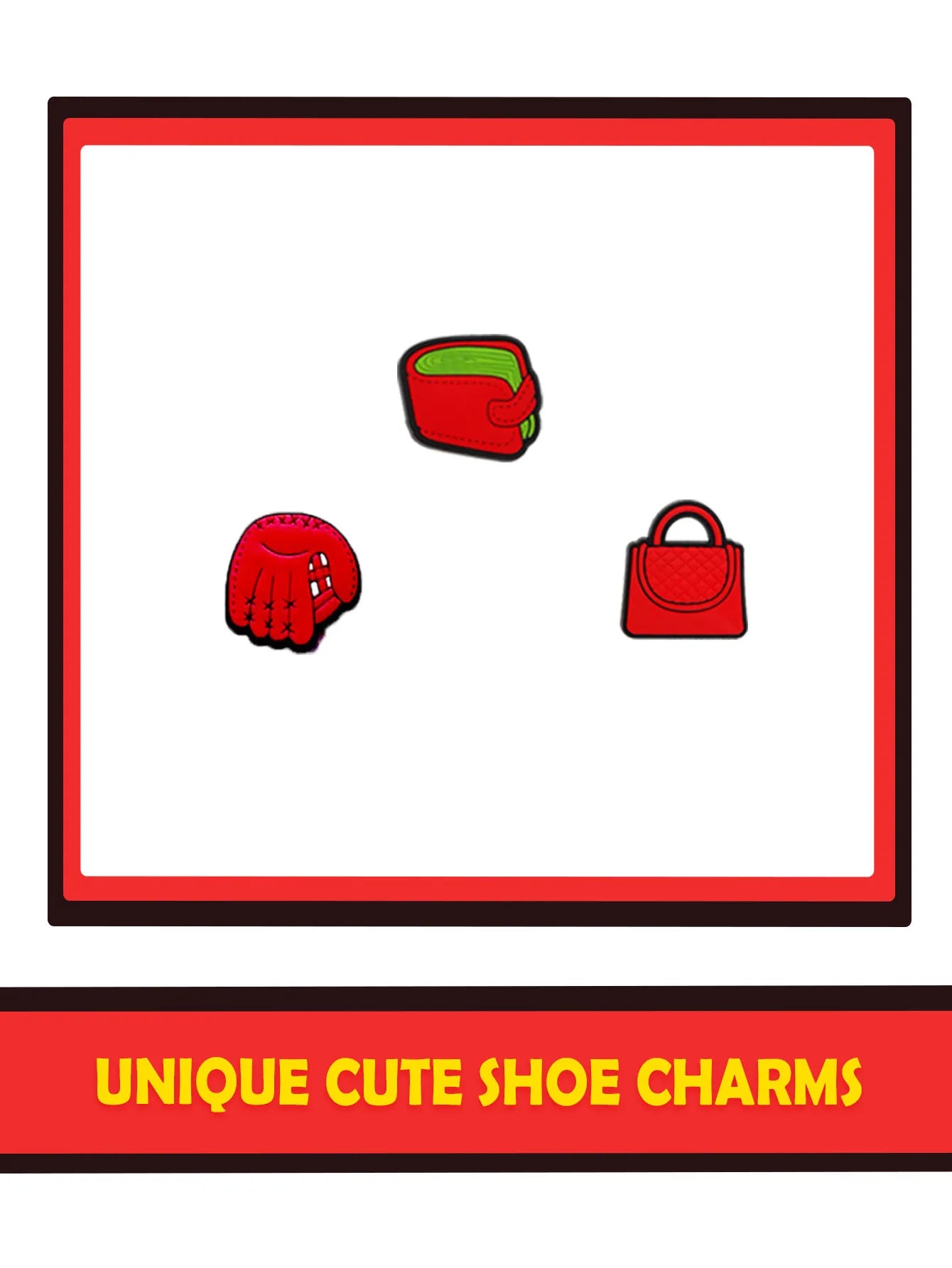 Random 10-30Pcs Red Series Shoe Charms For Shoe Key Chain Sandals Beach Bags, DIY Shoe Decorations Accessories Shoes Pins