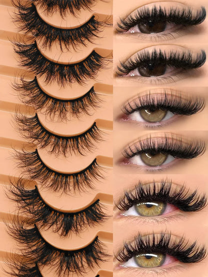Blushimmer fluffy 3D mink cat eyelashes with a natural look, lightweight, reusable false lashes for daily, party, or wedding makeup.