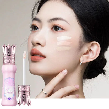 Blushimmer Hua Yin Ji Brightening Concealer on fair skin, natural nude makeup with soft pink tones and floral accents.