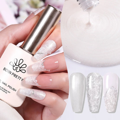 Blushimmer Born Pretty Milky Jelly Rubber Base Gel for gel nails, nude color, 15ml, self-leveling, soak-off UV gel