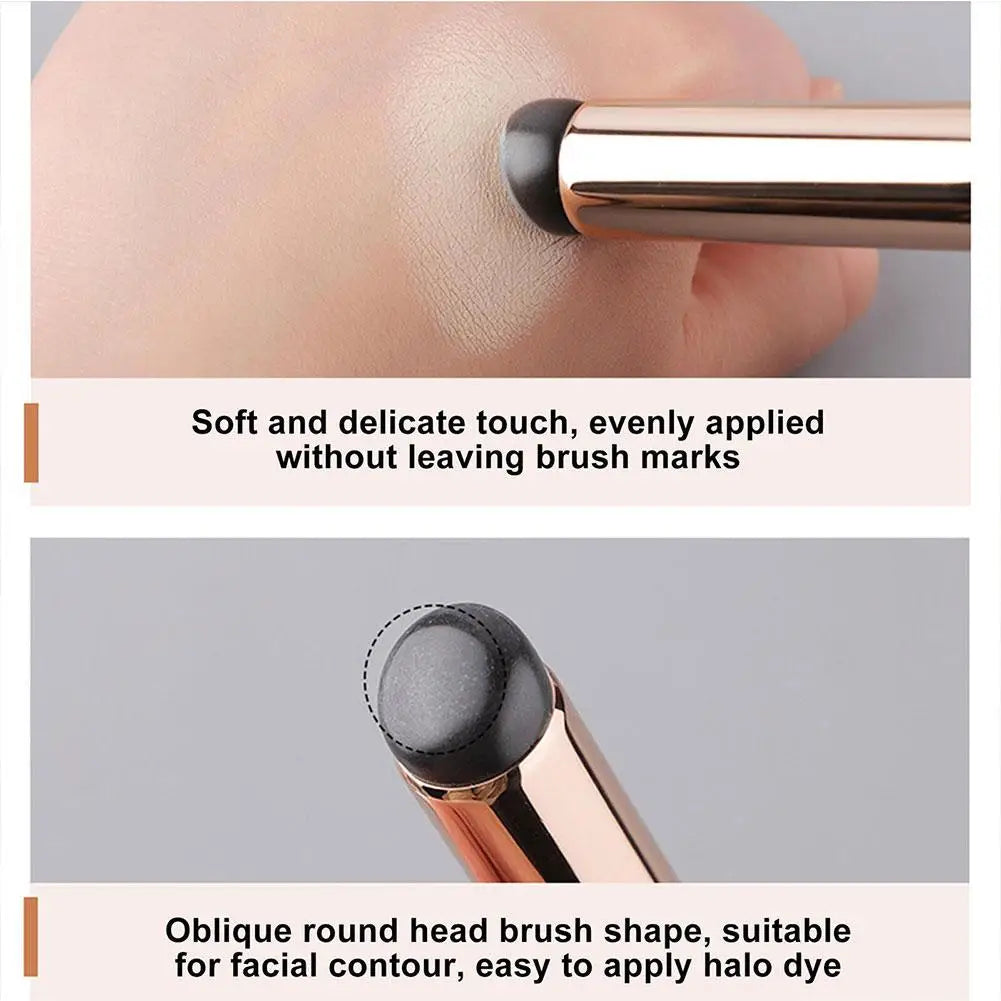 Blushimmer silicone lip brush with cover cap, round head concealer and lipstick applicator, soft and flexible for precise makeup application